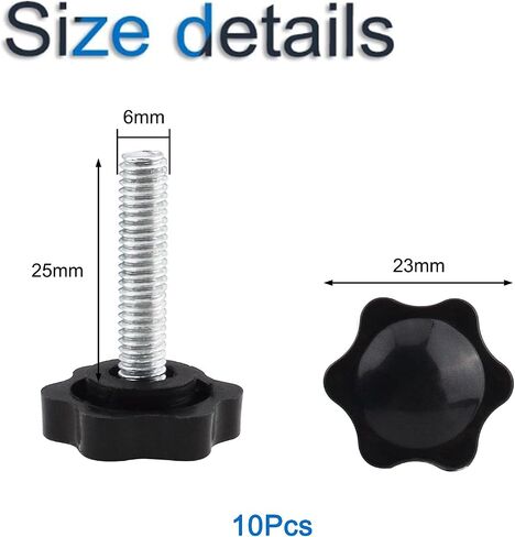 24pcs Thumb Screw, M6/M8/M10x25mm Star Head Knob Tightening Screw Thumbscrew in Saudi Arabia