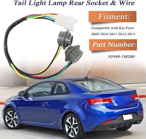 XQSMWF Taillight Lamp Rear Socket Wiring Harness Compatible With Kia Forte 2009 2010 2011 2012 2013 Socket Harness Taillight replace 92440-1M200 in Saudi Arabia