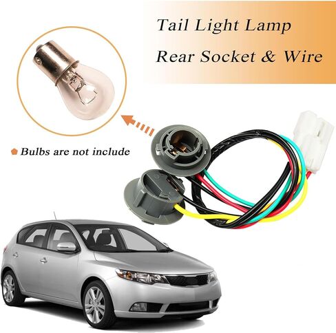 XQSMWF Taillight Lamp Rear Socket Wiring Harness Compatible With Kia Forte 2009 2010 2011 2012 2013 Socket Harness Taillight replace 92440-1M200 in Saudi Arabia