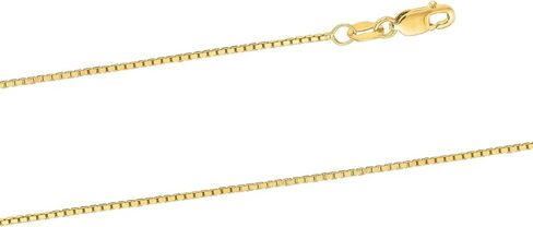 14k Yellow Gold Solid Box Chain Necklace for Women Jewelry with Lobster Clasp in Saudi Arabia