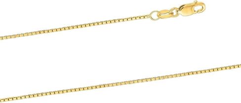 14k Yellow Gold Solid Box Chain Necklace for Women Jewelry with Lobster Clasp in Saudi Arabia
