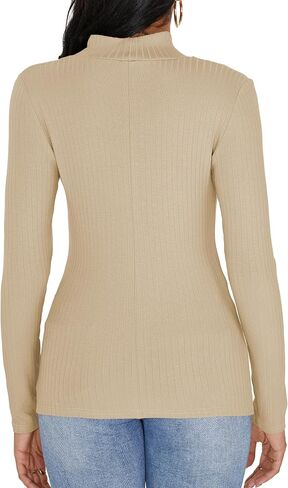 Jar of Love Women's Long Sleeve Shirts for Women Mock Turtle Neck Ribbed Slim Fit Fall Winter Thermal Underwear Tops in Saudi Arabia