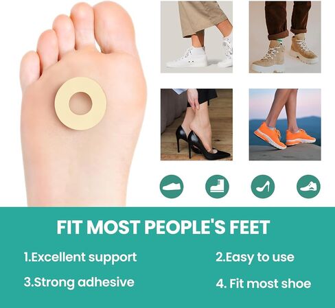Welnove Corn Cushions for Toes - 32 Count Callus Cushions with Water-Resistant Self-Stick Adhesive, Provide Cushioning and Reduce Pain from Corns Rubbing, Protects Foot and Toes（Beige, 32 Count） in Kuwait