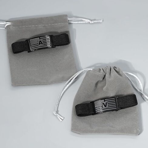 American Flag Initial Bracelet for Men Adjustable Elastic Stretch A-Z Letter Bracelets Wristband Patriotic Birthday Christmas Jewelry Gifts for Dad Son in Kuwait