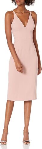 Dress the Population Women's Lyla Solid Sleeveless Fitted Midi Sheath Dress in Saudi Arabia