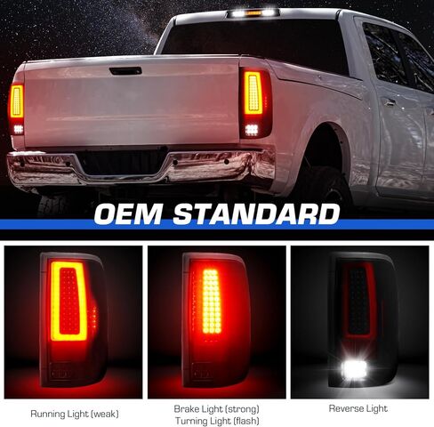 ضوء خلفي LED مناسب لسيارة Ford F150 2004-2008 Fleetside/Styleside Bed Model (مناسب لنوع الهالوجين في المصنع) مجموعة الضوء الخلفي لمصباح الفرامل الخلفية، عدسة دخان سوداء اللون in Kuwait