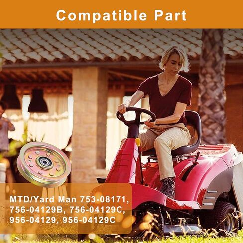 753-08171 Idler Pulley 756-04129B Mower Deck Pulley Replaces for Cub Cadet 756-04129 956-04129 956-04129C 756-04129C, 2 Pack in Saudi Arabia