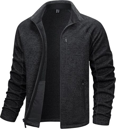 TACVASEN Men's Fleece Jackets Coats Lightweight Hiking Sweatshirts Full Zip Up Warm for Winter and Fall in Kuwait