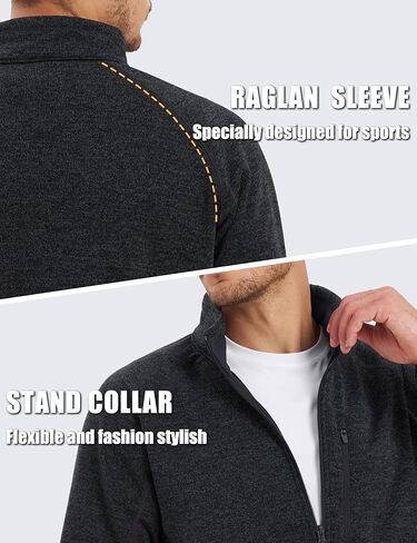 TACVASEN Men's Fleece Jackets Coats Lightweight Hiking Sweatshirts Full Zip Up Warm for Winter and Fall in Kuwait