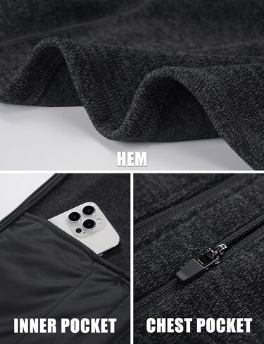 TACVASEN Men's Fleece Jackets Coats Lightweight Hiking Sweatshirts Full Zip Up Warm for Winter and Fall in Kuwait