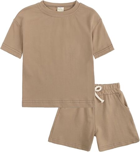 Toddler Boy Summer Outfits 3T 4T 5T Boys Clothes Kids Solid Shorts Set Cotton 2 Piece Clothing Sets in Kuwait