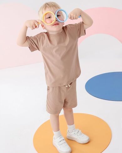 Toddler Boy Summer Outfits 3T 4T 5T Boys Clothes Kids Solid Shorts Set Cotton 2 Piece Clothing Sets in Kuwait