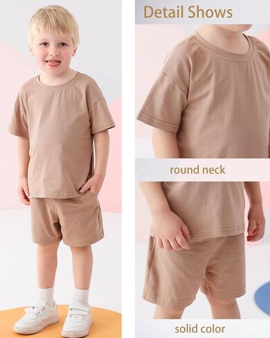 Toddler Boy Summer Outfits 3T 4T 5T Boys Clothes Kids Solid Shorts Set Cotton 2 Piece Clothing Sets in Kuwait