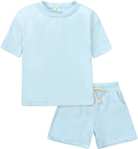 Toddler Boy Summer Outfits 3T 4T 5T Boys Clothes Kids Solid Shorts Set Cotton 2 Piece Clothing Sets in Kuwait