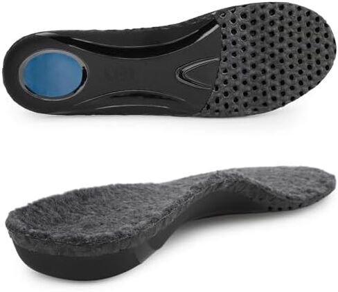 riemot Men's Arch Support Warm Insoles Comfort Lamb Wool Replacement Shoe Inserts Plantar Fasciitis Relief High Arch Orthotics Inserts for Work Boots Slippers Grey US14/ EU47 in Saudi Arabia