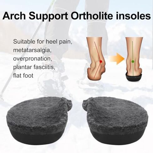 riemot Men's Arch Support Warm Insoles Comfort Lamb Wool Replacement Shoe Inserts Plantar Fasciitis Relief High Arch Orthotics Inserts for Work Boots Slippers Grey US14/ EU47 in Saudi Arabia