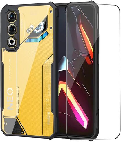 QUIETIP Case Compatible with Nubia Neo 3 GT/Neo 5 Pro with Screen Protector,Clear Hard PC Shockproof Protective Cover,Black in Saudi Arabia