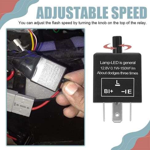CF-13 LED Flasher Relay ، ترحيل Flasher LED 3 أسنان ، ترحيل إشارة الدوران القابل للتعديل ، وملحقات السيارات العالمية لمشرات إلكترونية للسيارات للسيارات التي تعمل على تحديد الإشارة. in Kuwait