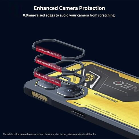 حافظة QUIETIP متوافقة مع هاتف Nubia Neo 2 5G مع واقي شاشة، غطاء واقٍ صلب شفاف مقاوم للصدمات من البولي كربونات، أسود in Kuwait