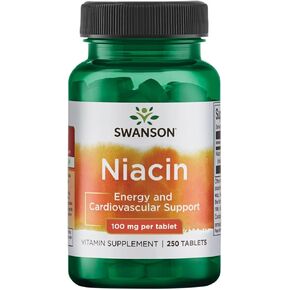 Swanson niacin (فيتامين B3) - مكملات فيتامين تدعم صحة القلب واستقلاب الكربوهيدرات - يعزز إنتاج الطاقة الطبيعية - (250 قرصًا ، 100 ملغ لكل منهما)