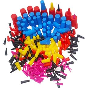 300 PCS Silicone Rubber Tapered Plug Kit 1/32" to 1" High Temp Silicone Rubber Plug Tapered Stoppers for Masking Off Holes During Powder Coating, Painting, Hydro Dipping, Media Blasting