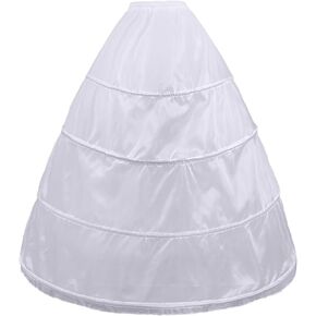 Women's Crinoline Petticoat 4 and 6 Hoops Skirt A-Line Underskirt Ball Gown for Wedding Prom Flower Girl Dresses