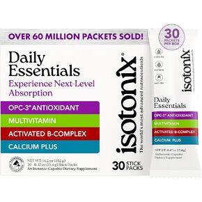 حزم Isotonix اليومية الأساسية-مكملات مضادة للأكسدة مع OPC-3 ، الفيتامينات متعددة ، B-Complex & Calcium Plus-خالية من الغلوتين ، غير المعدلة وراثيا ، فيتامينات الامتصاص السريع للطاقة والمناعة وصحة العظام