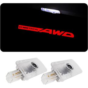 2 pcs Non-Fading LED Car Door Logo Lights Courtesy Projector Laser Welcome Light Ghost Shadow Accessories Puddle lamp Compatible with Forester Outback Ascent (AWD)