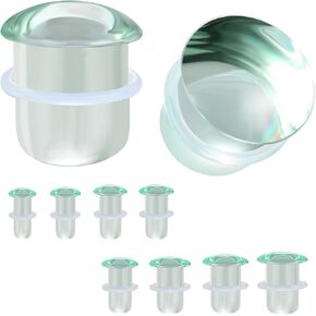 ZS 1 Pair Single Flare Gauges for Ears, Solid Glass Ear Gauge Plugs Earrings 6g - 9/16 Available for Women Men, Clear Ear Stretch Expanders