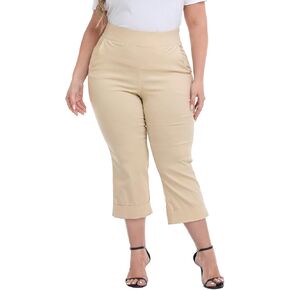 HDE Plus Size Pull On Capris for Women