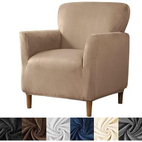 HFCNMY Banquet Armchair Slipcover,Stretch Velvet Armchair Cover Soft Chair Covers with Arms for Living Room Furniture Protector Light Gray