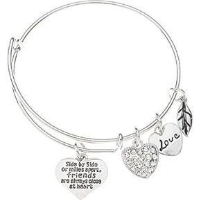 Infinity Collection - Best Friends Bracelet - Non-Tarnish, Premium Quality - Side By Side or Miles Apart, Friends are Close at Heart Giftable