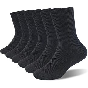 Unisex Kids 100% Natural Cotton Socks, Soft Moisture Wicking Dress Crew Socks for Boys and Girls. in Saudi Arabia