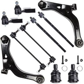 SCITOO 10pcs Suspension Kit For 2001-2004 For Ford Escape 2001-2004 For Mazda Tribute w/Suspension Parts Lower Control Arm Lower Ball Joint Sway Bar Link Outer Inner Tie Rod End