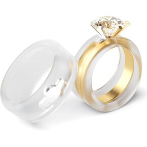 Omilly Silicone Ring Protector for Working Out, Wedding Ring Cover for for Women & Men, Metal Ring Guards Protector, Fits 3-12mm Bands Width, Invisible & Comfortable, 2 Sizes, 6-Pack