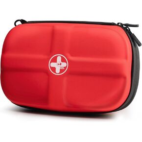 RHINO RESCUE EVA First Aid Kit, HSA/FSA Eligible, Small Waterproof Portable Emergency Hiking First Aid Kit for Backpackingg, Medical Kit for Travel, Home, Car, College Dorm, Camping, Boat (Red)