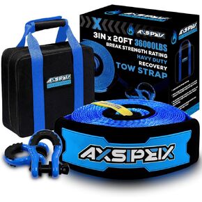 Tree Saver Strap 3in x 8ft (36,500 lbs) - Includes: Heavy Duty Reinforced Draw String + Havy Duty Storage Bag - Truck, SUV, ATV Off Road Tree Saver Strap Kit