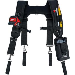 MELOTOUGH Tool Belt Suspenders Work Belt Suspenders for Men Big and Tall Construction Bag Suspenders Padded Work belt for Carpenter/Electrician/Roofing/Farmer work(Y Back)