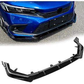Front Bumper Lip Honda Civic 11th Gen Sedan & Hatchback 2022-2024 Gloss Black Front Lip Spoiler PP Front Bumper Lip Splitter Chin Spoiler