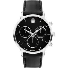Movado Museum Classic Men's Watch - Swiss Quartz Chronograph Movement, Calfskin Strap - 3 ATM Water Resistance - Classic, Luxury Fashion Timepiece for Him - 42mm