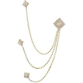 Aheli Bollywood Stylish Ethnic White Faux Stone Wedding Pin Brooch Festive Party Wear Jewelry Gift for Men