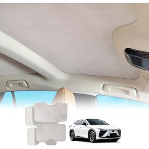 Foldable Sunroof Sunshade Compatible for Lexus RZ 300E 450E 2023-Present EB10, Foldable Adsorption Insulation Car Interior Sunroof Shade Suede Fabric UV Reflection Sunroof Sunshade (Beige)