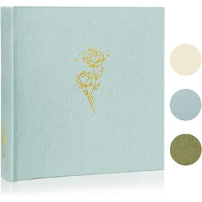 Rose Acid-Free Scrapbook Album - DIY Photo Organizer with Flexible Layouts for 3x5 to 8x10 Photos, Wedding & Baby Memory Book, Creative Family Journal with Writing Space, Beige