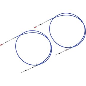 Motoforti 2pcs 10ft 118 Inch Marine Type 3300/33C Throttle Shift Remote Control Box Cable with Clevis for Yamaha Outboard Engine Boat Motor Steering System Blue Long-lasting