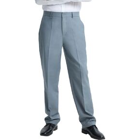 Letaotao Mens Classic Fit Dress Pants ، Flex Flex Flate Frant Strained Leg Mid Weight Pants مع جيوب معززة