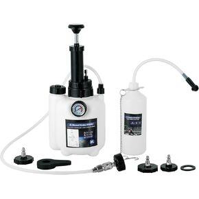 3L Brake Bleeder Kit, Manual Brake Bleeder Vacuum Pump Kit with 1L Brake Bleeder Bottle and 4 Master Cylinder Adapters, Brake Fluid Bleeder Kit