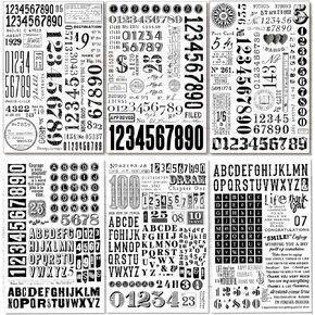 Rub On Transfers for Crafts Pressure Transfer Stickers Fit Cloth Glass Acrylic Wood Furniture Stone Scrapbooking Stuff Small Vintage Junk Journal Supplies (Alphabet)