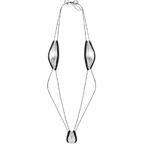 MODSON Women's Extreme Mini Sling Lingerie Micro Halter Ties Up Swimsuit, Shiny Silver a, One Size