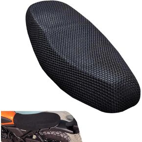 Scooter Motorcycle Seat Cover, Heat Insulation Breathable Honeycomb Mesh Anti-scald Thickened Protective Cover, Summer Essential Accessory, Suitable for Most Motorcycle Scooters (Black #L)