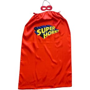 SUPER HORNY CAPE & MASK – Funny Bachelor & Bachelorette Party Gift, Adult Costume for Wild Nights, Hilarious Gag!
